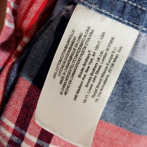 Brooks Brothers Plaid Cotton Button Down - Picture 5 of 6